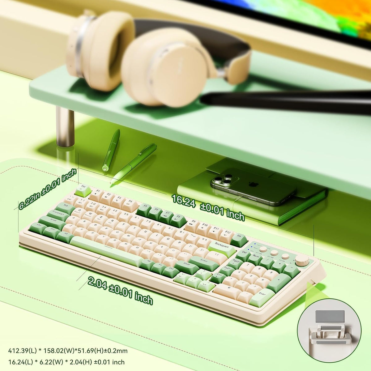 Teclado para juegos AULA S99, teclados de computadora inalámbricos...