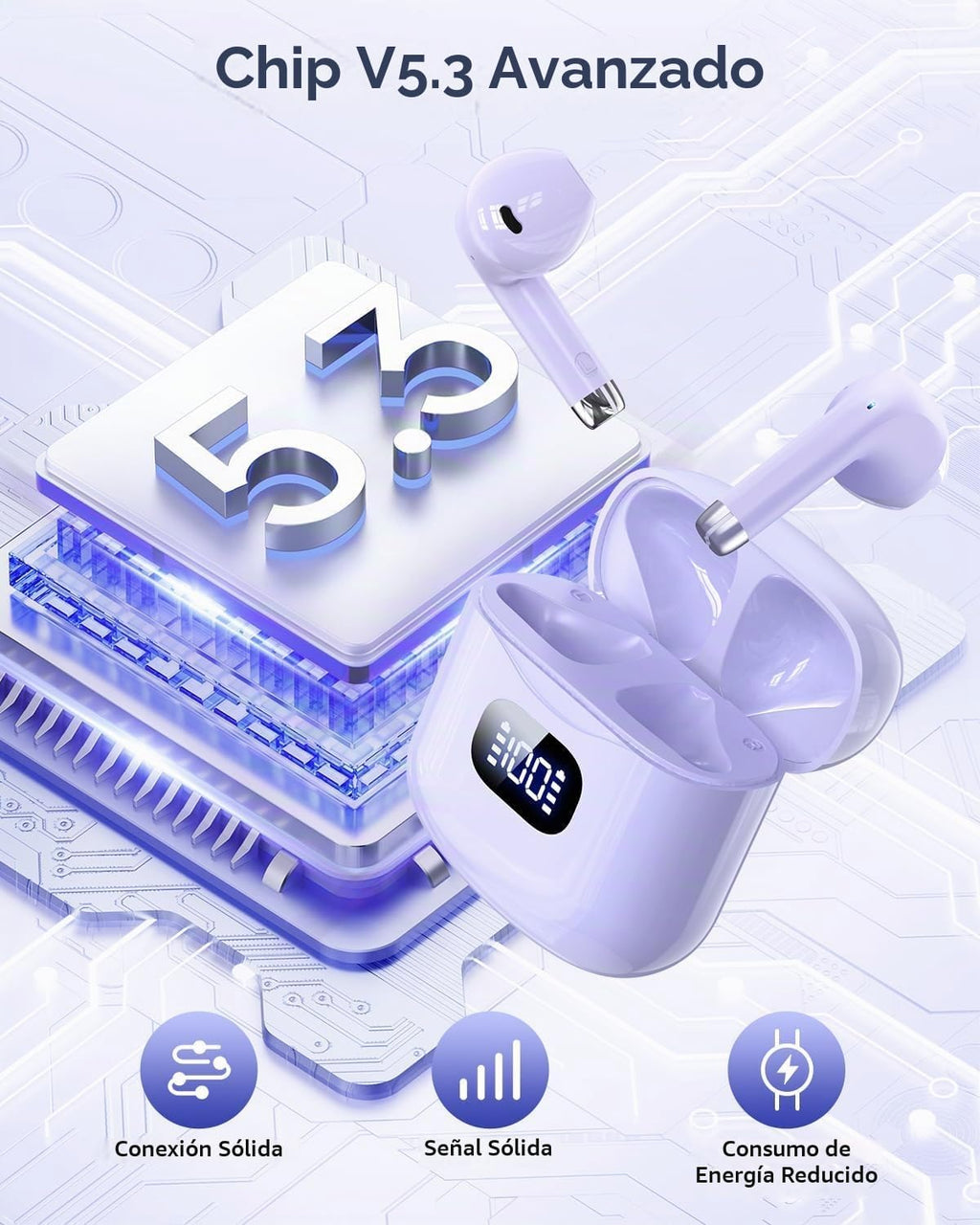 KTGEE Auriculares inalámbricos Bluetooth 5.3 Auriculares con auricu...