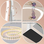 FENNIO - Espejo de tocador con luces, espejo de maquillaje iluminad...