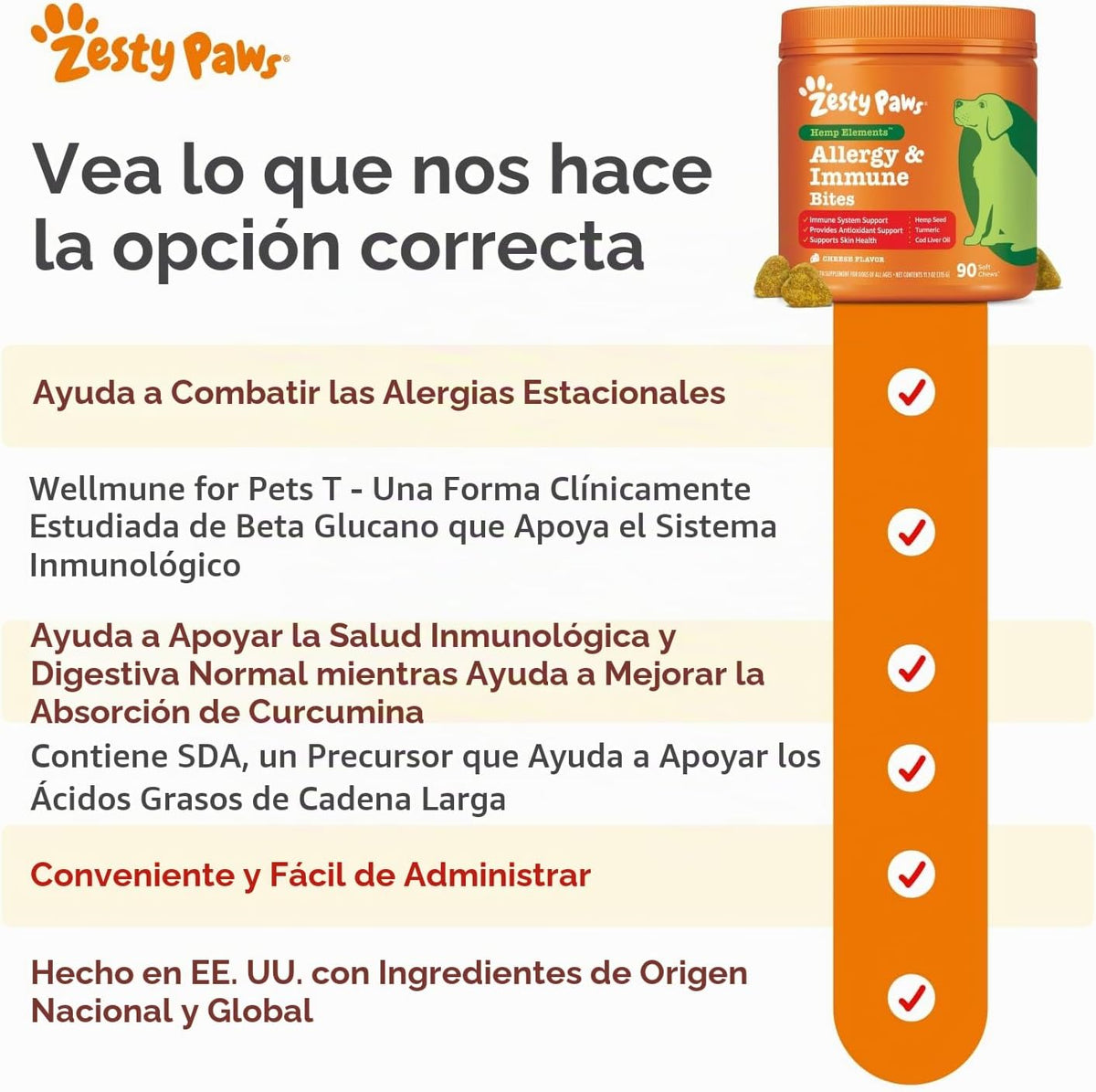 Zesty Paws Alivia la alergia de los perros - Suplemento antipicazón...