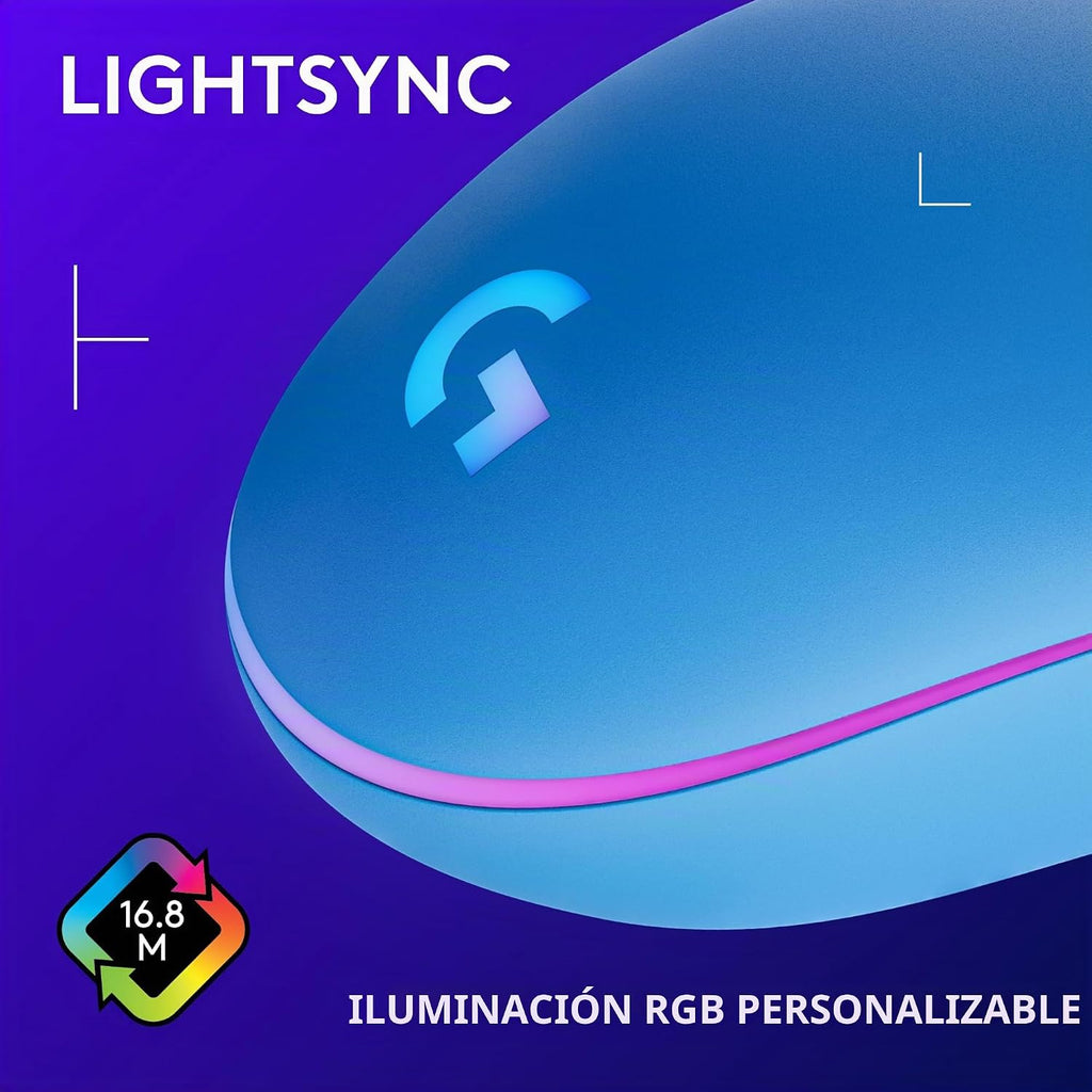 Logitech G203 Wired Gaming Mouse - Blue | LIGHTSYNC RGB, memoria in...