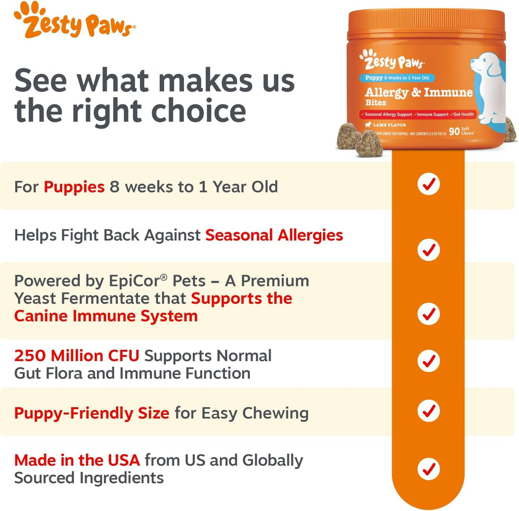 Zesty Paws Alivio de Alergias para Perros - Suplemento Anti-Picazón...
