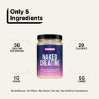 NAKED Creatina - Monohidrato de creatina con sabor a fresa - Polvo...