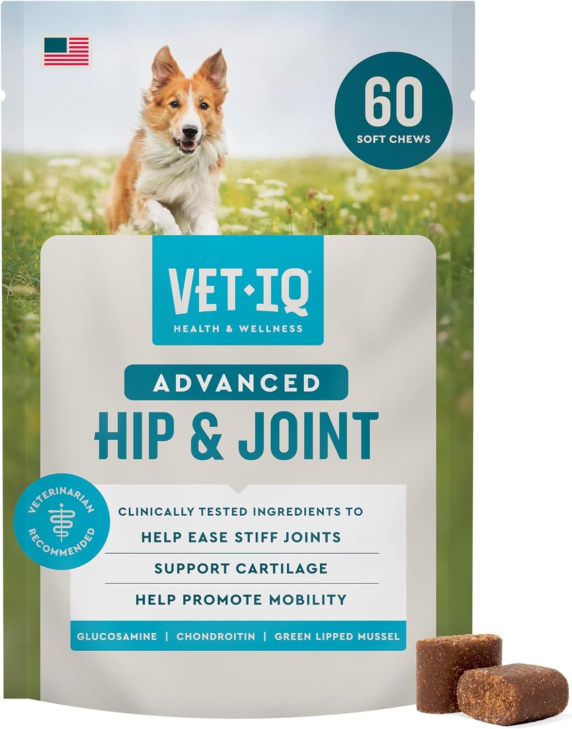 VetIQ Avanzados masticables para cadera y articulaciones para perro...