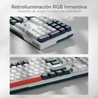 Redragon K668 Teclado para juegos RGB con cable intercambiable en c...