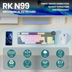 RK ROYAL KLUDGE Teclado mecánico inalámbrico N99 de tamaño completo...