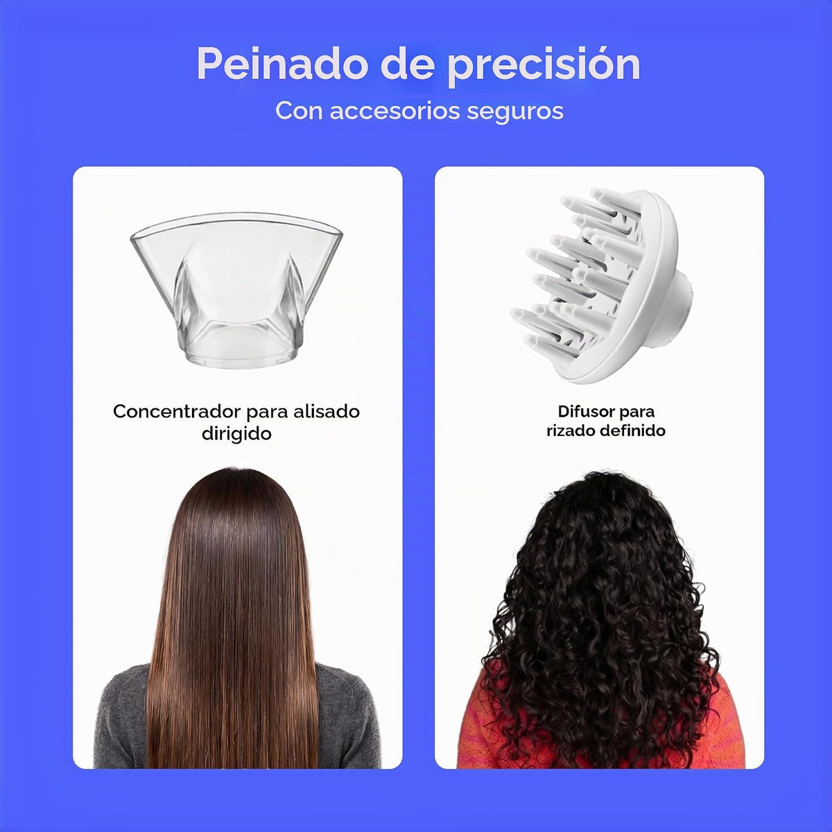 Secador de pelo doble cerámico Conair con difusor y concentrador, 1...