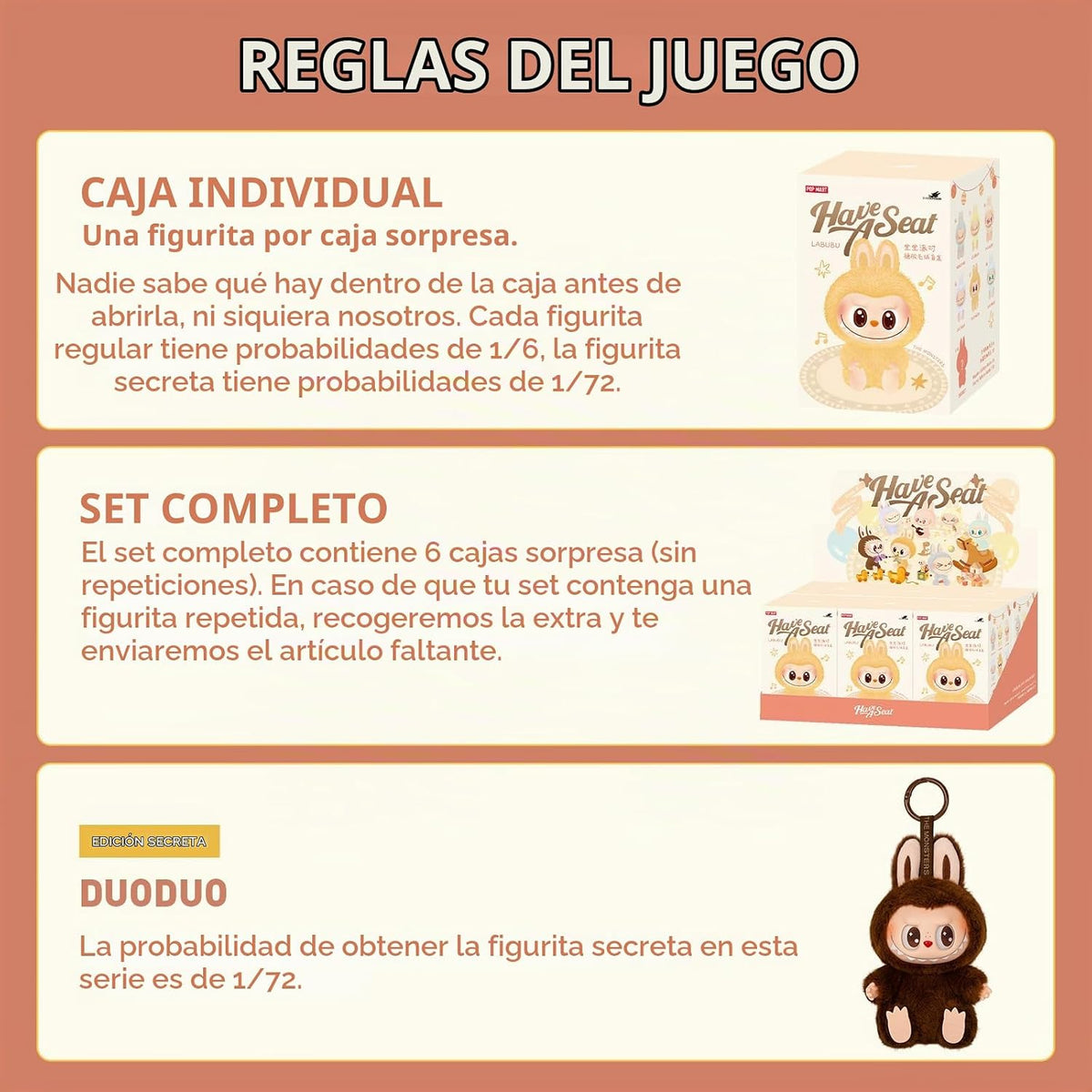 POP MART Los Monstruos - Ten Un Asiento Peluche de Vinilo Caja Cieg...
