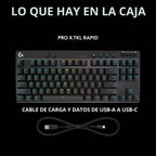 Logitech G PRO X TKL Teclado rápido para juegos sin llave (efecto s...