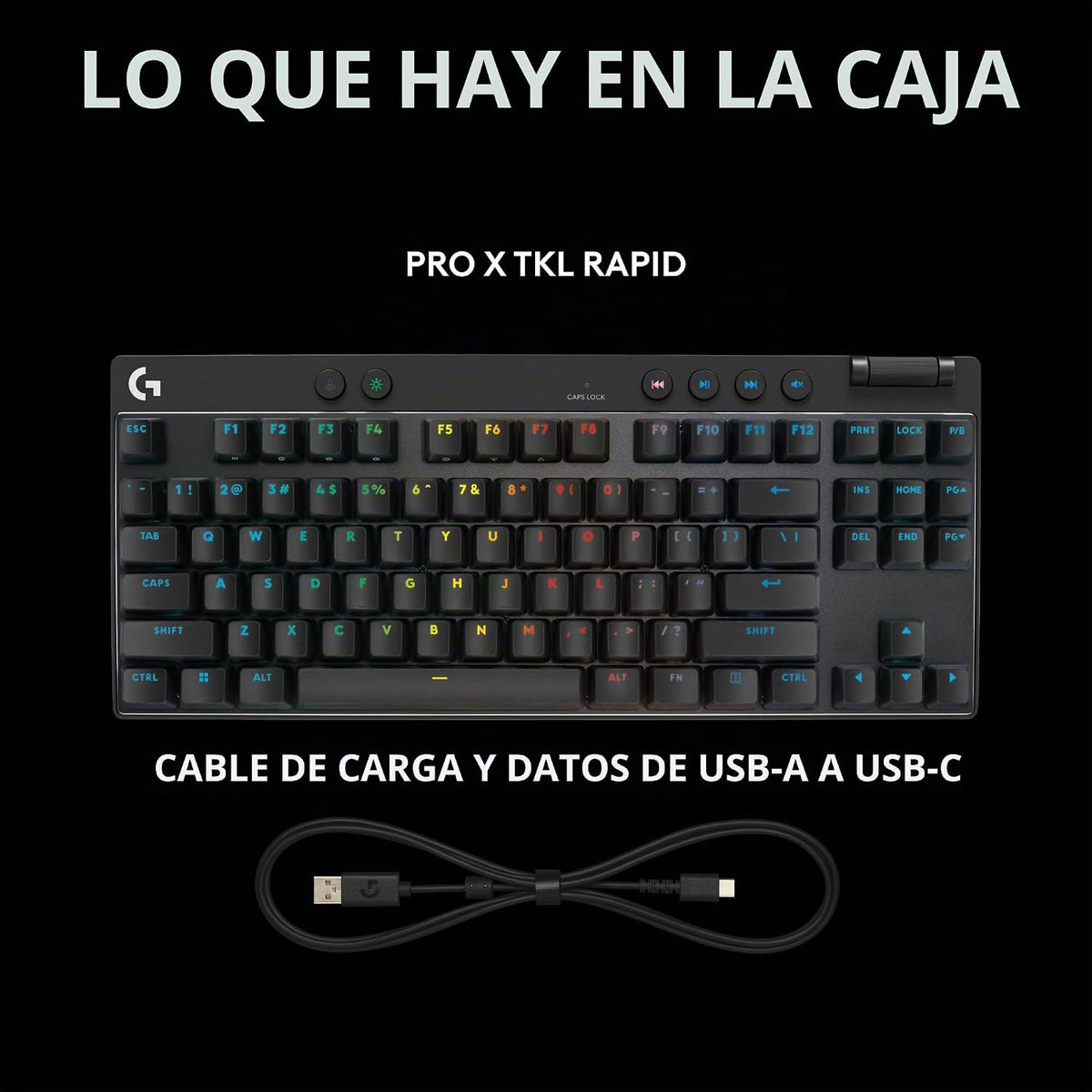 Logitech G PRO X TKL Teclado rápido para juegos sin llave (efecto s...