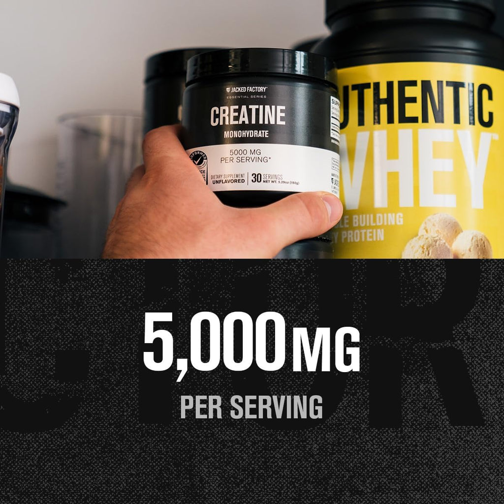 Jacked Factory Monohidrato de creatina en polvo 5.29 oz \u2013 0.18...