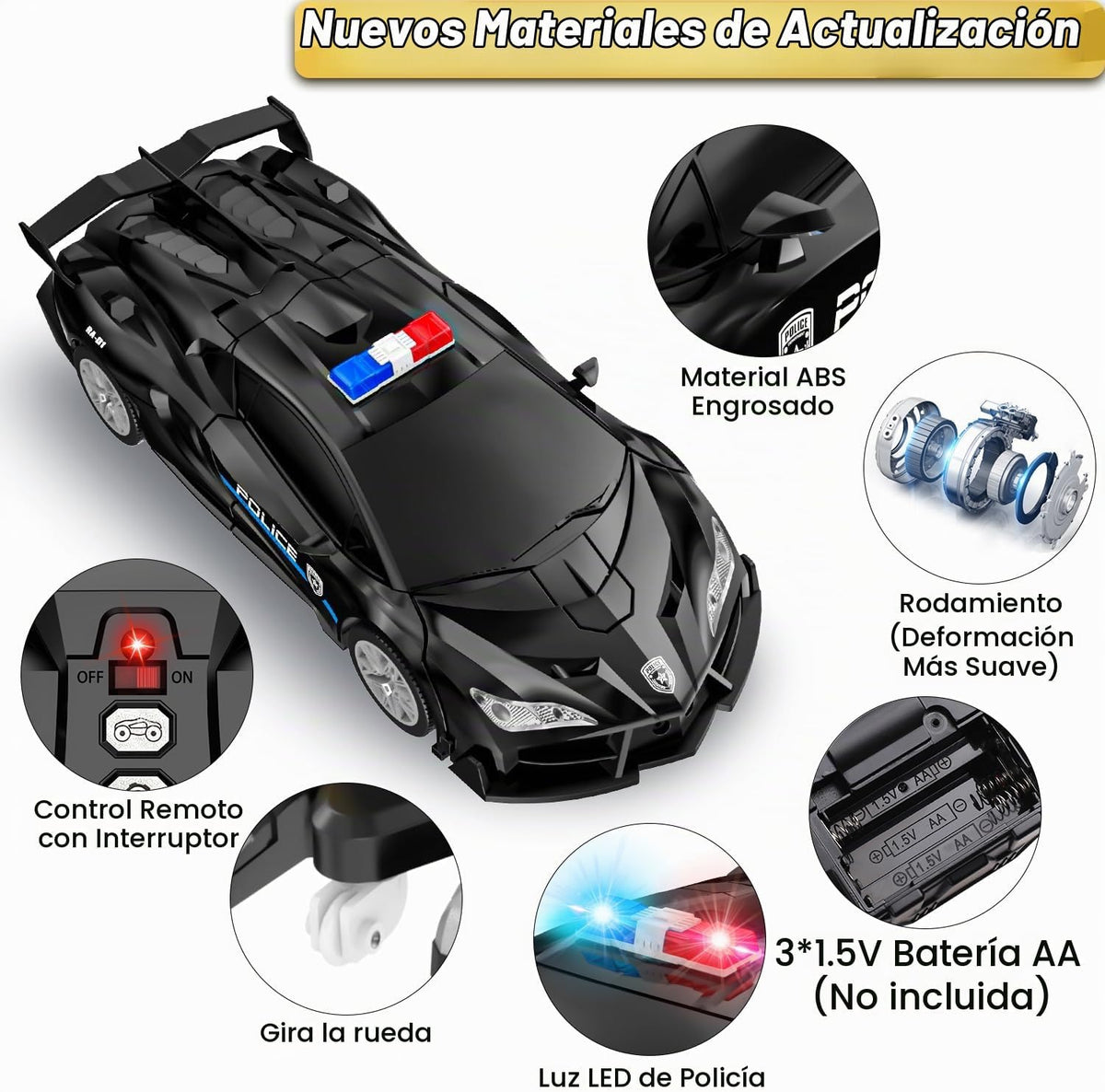 CEGOUFUN - Coche de control remoto con transformación de un botón,...