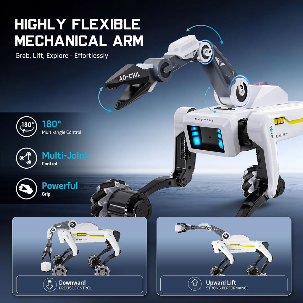 Perro robot inteligente con agarre, más de 30 acciones programables...