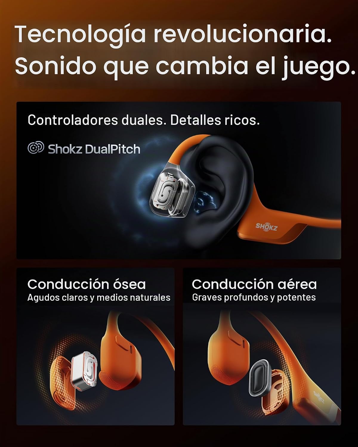 SHOKZ OpenRun Pro 2 Auriculares deportivos Bluetooth con conducción...