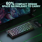 Aula WIN60 HE - Teclado mecánico 60% para juegos con cable, interru...