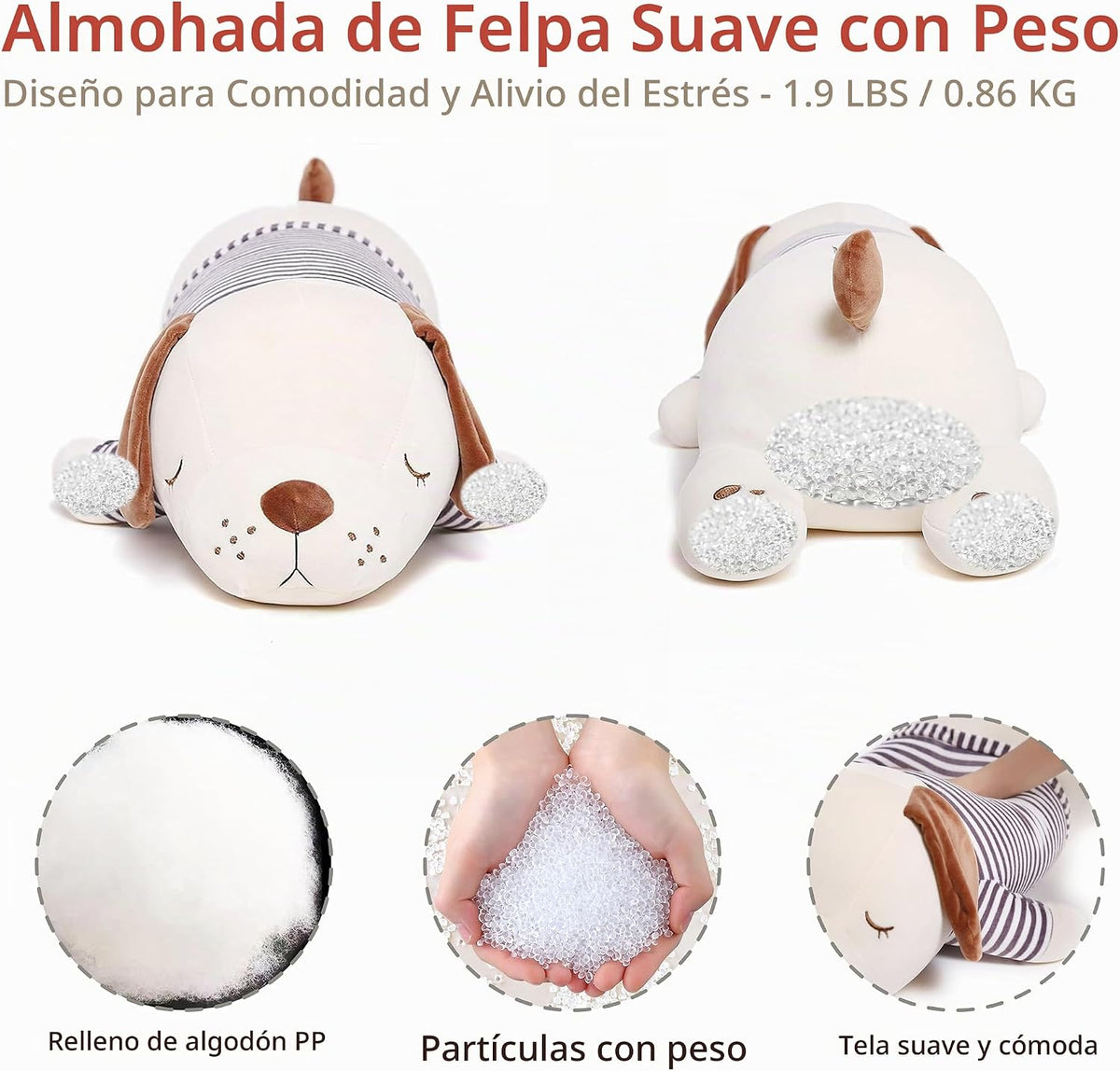 Niuniu Daddy - Almohada de peluche para perros con peso de 1.9 libr...