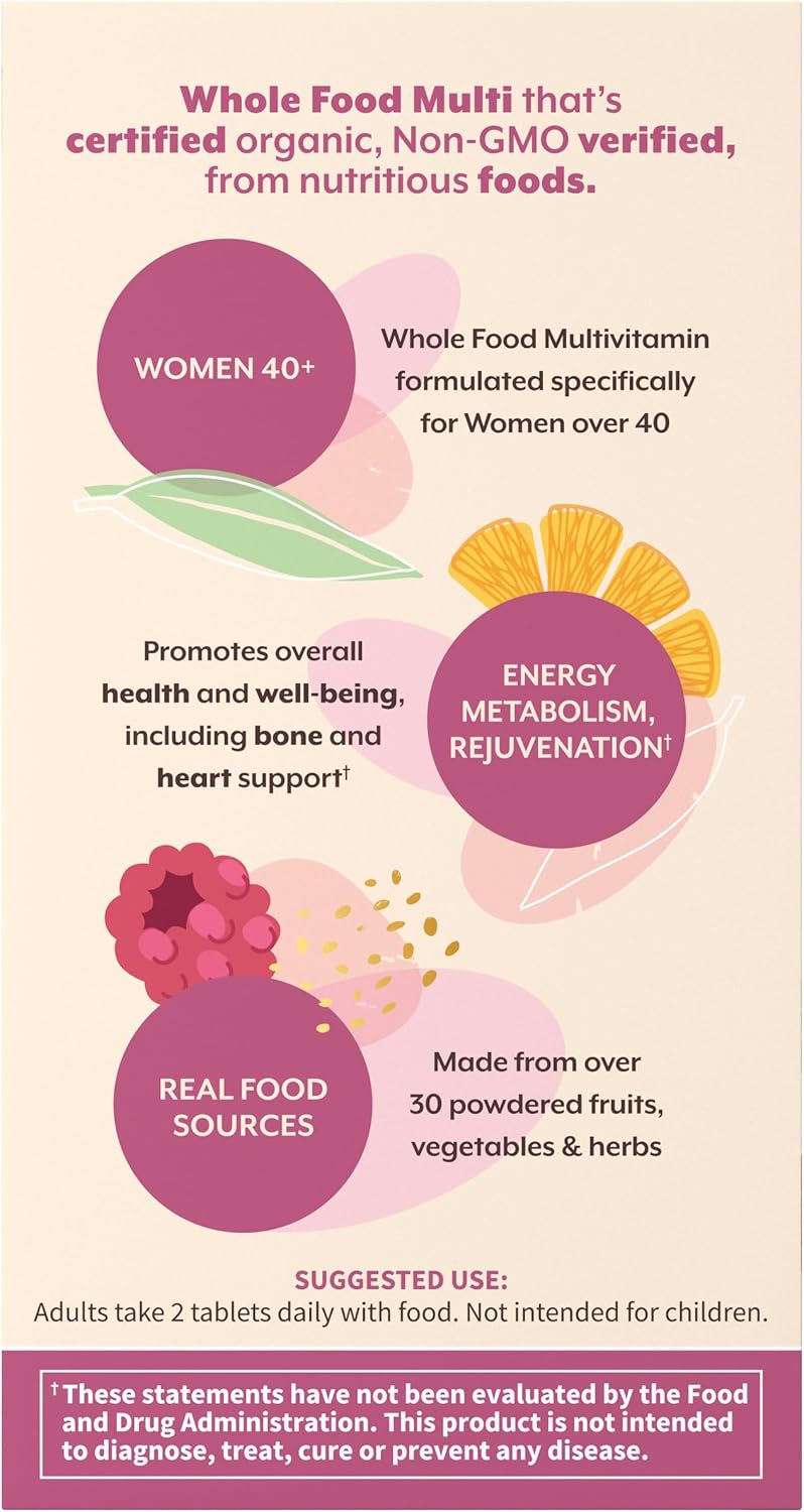 Garden of Life Organics Vitaminas para Mujeres de 40+ - 60 Tabletas...