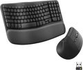 Logitech Wave Keys & Lift - Ratón vertical ergonómico inalámbrico c...