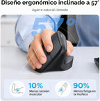 UGREEN Ratón inalámbrico ergonómico, Bluetooth y 2.4G inalámbrico |...