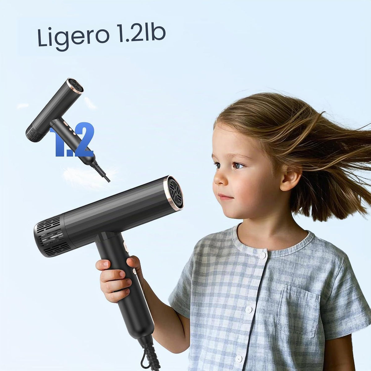 Nicebay - Secador de pelo iónico con difusor, 1600 W de alta veloci...