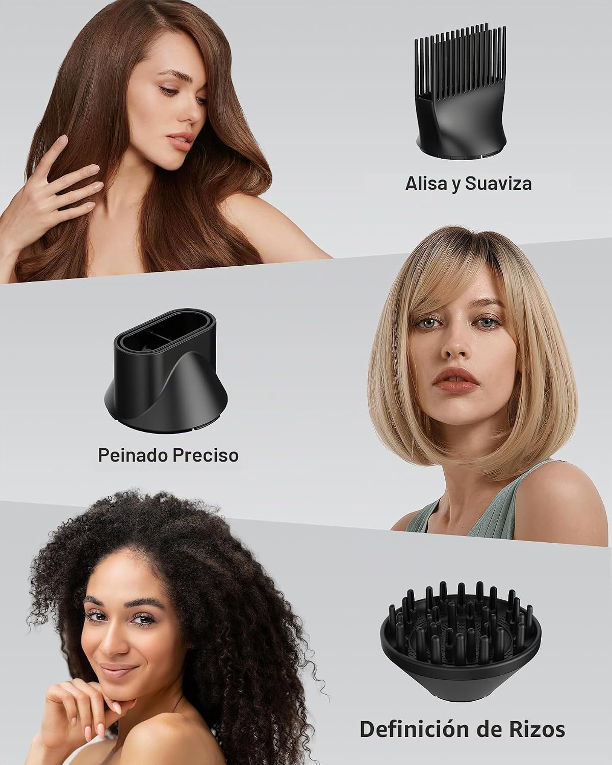 ANNLARY Secador de pelo con difusor, secador de pelo de iones de pl...