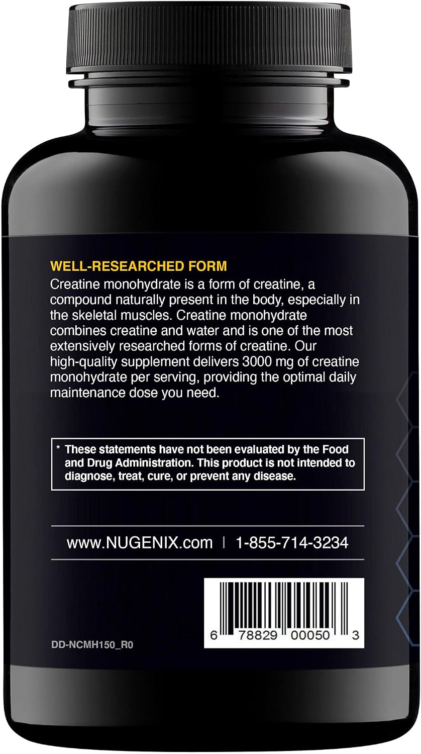Nugenix Essentials - Cápsulas de monohidrato de creatina, 3000 mg,...