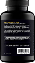 Nugenix Essentials - Cápsulas de monohidrato de creatina, 3000 mg,...