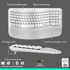 Logitech Wave Keys & Lift Vertical Mouse Combo ergonómico inalámbri...