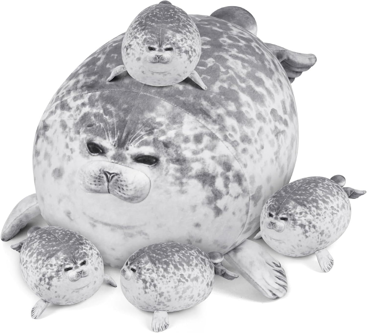 KMUYSL Mamá Peluches con 4 Bebés, Peluche para Niños, Foca | Sello...