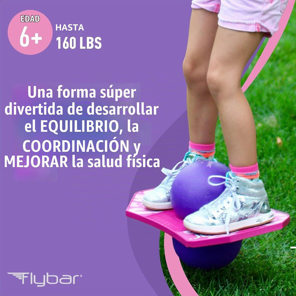 Flybar Pogo - Pelota de truco para niños, tabla de rebote de equili...