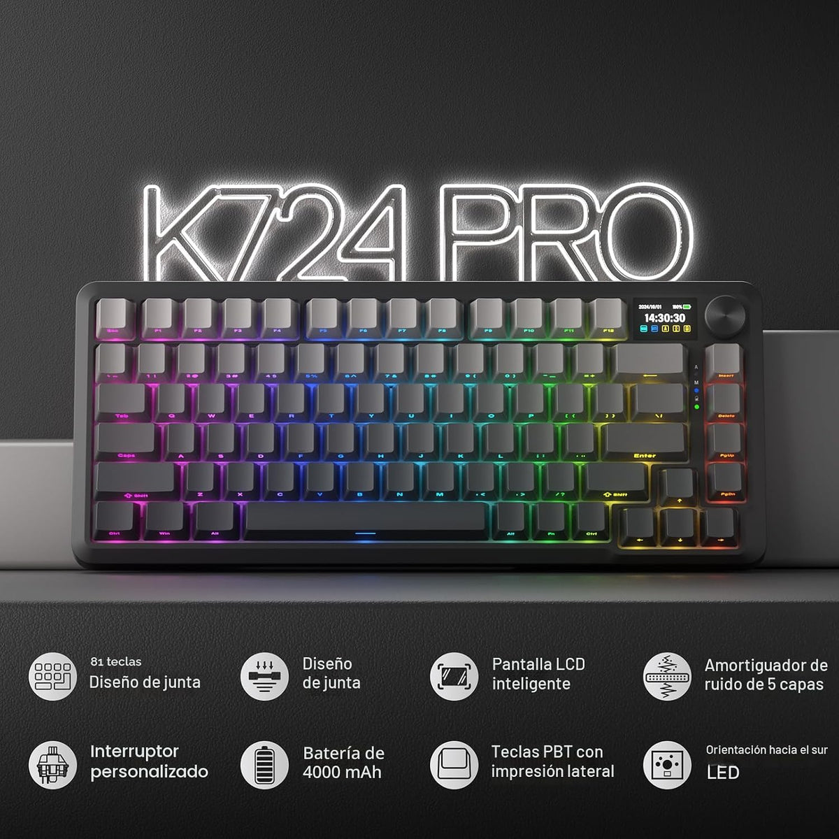 Redragon K724 PRO Teclado inalámbrico de 81 teclas para juegos | Pa...