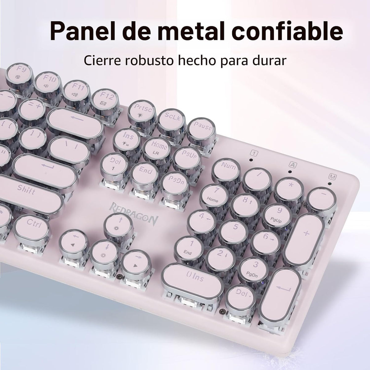 Redragon K710 Teclado mecánico inalámbrico para juegos, color rosa...