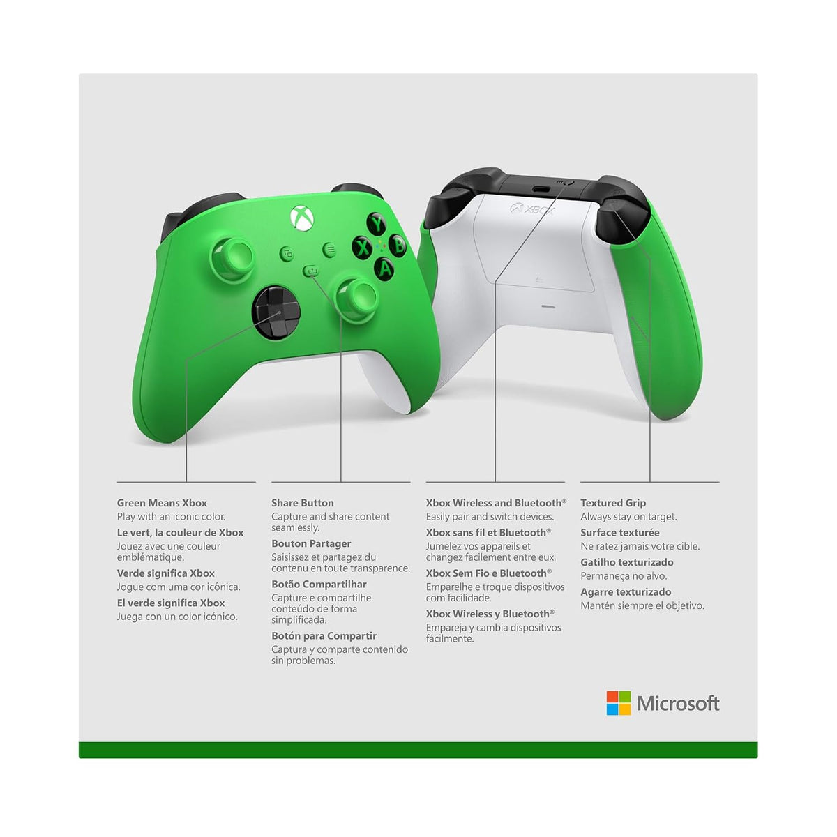 Controlador de juegos inalámbrico Xbox | Velocidad Verde | Gatillos...