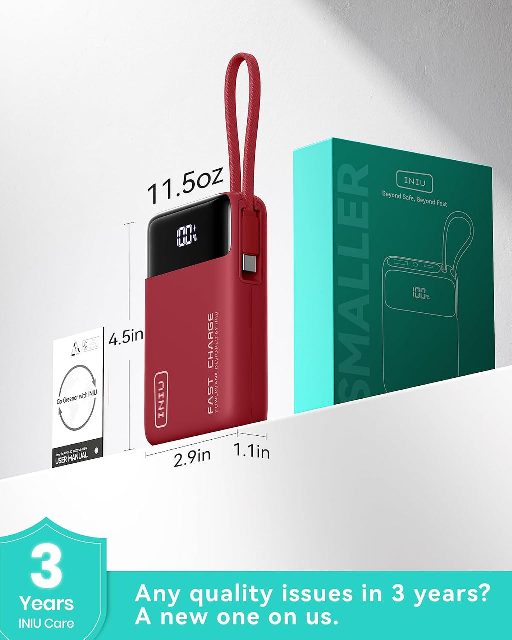 Cargador portátil INIU 20000mAh, banco de carga rápida más pequeño...