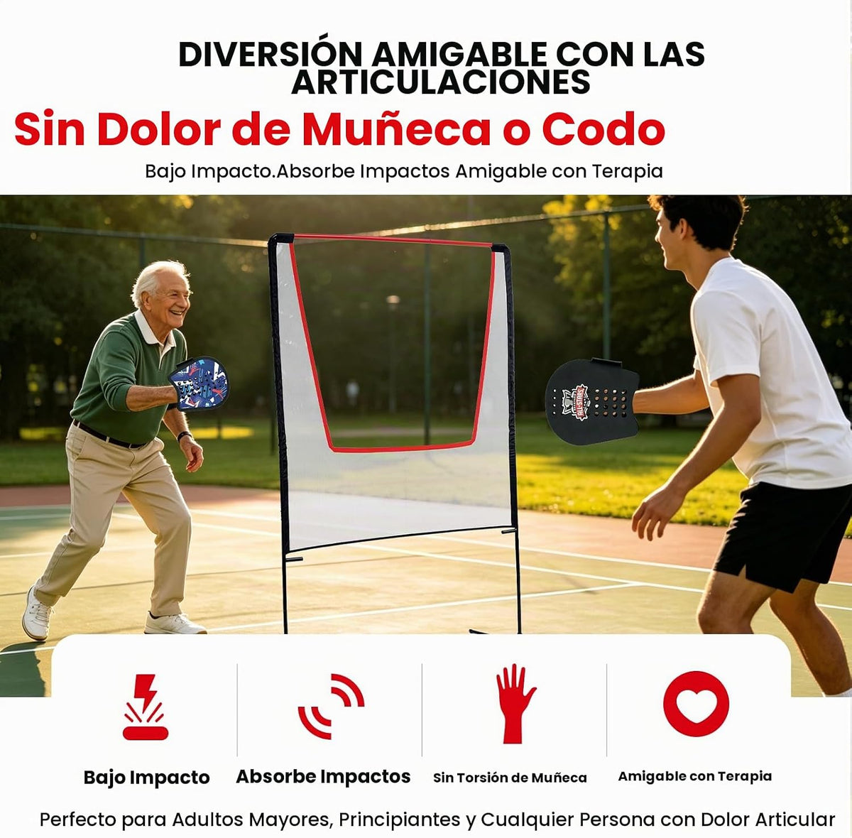 BACKYARD ALL-STARS Juego de remo con red, portátil para interior\/e...
