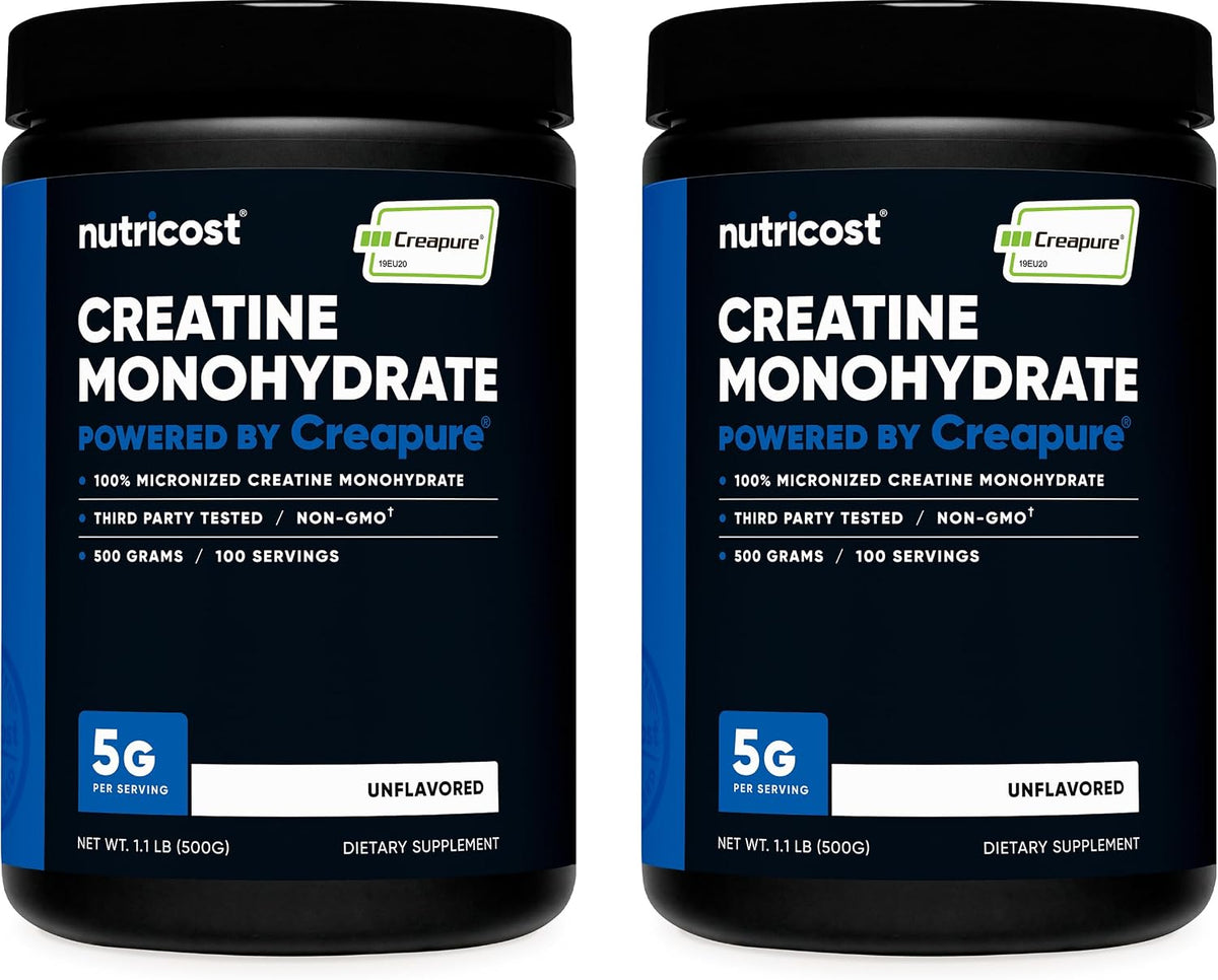 Nutricost Creapure Creatina monohidrato 17.64 oz (paquete de 2)