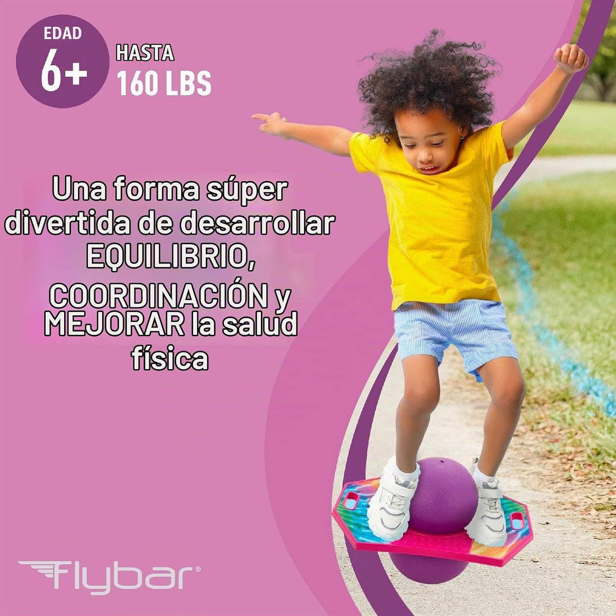 Flybar Pogo - Pelota de truco para niños, tabla de rebote de equili...