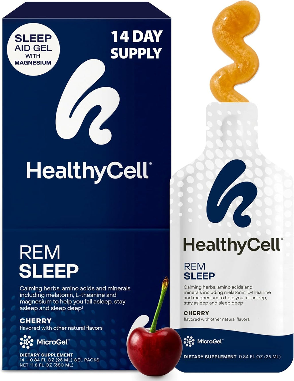 HealthyCell REM Sleep Aid Suplemento de gel líquido para adultos -...