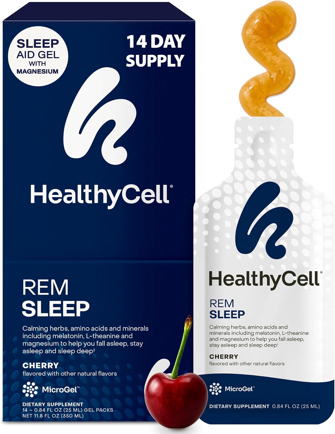 HealthyCell REM Sleep Aid Suplemento de gel líquido para adultos -...