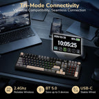 RK ROYAL KLUDGE Teclado mecánico inalámbrico S104 con pantalla y pe...