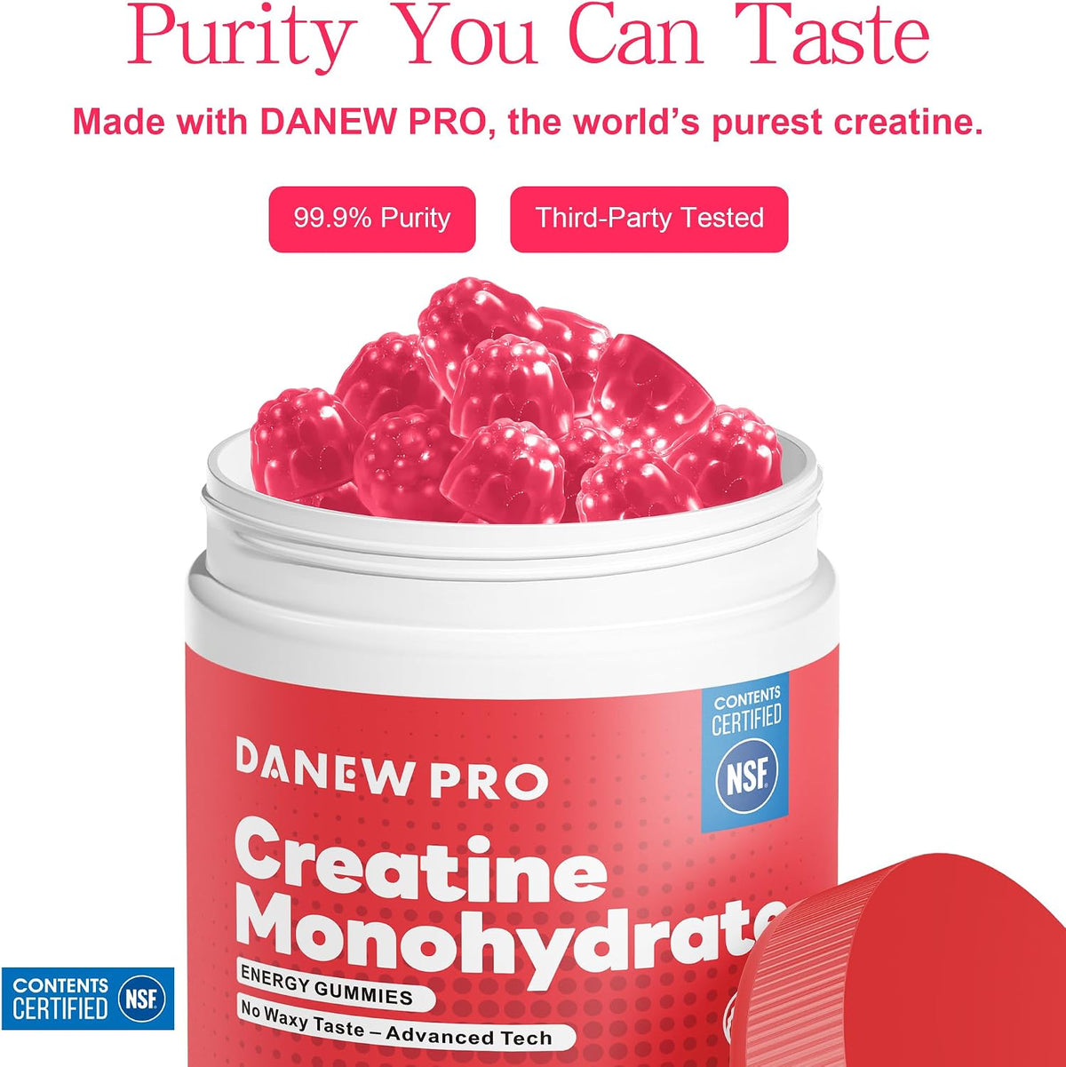 DANEW Pro Gomitas de monohidrato de creatina, 0.18 oz (120 unidades...
