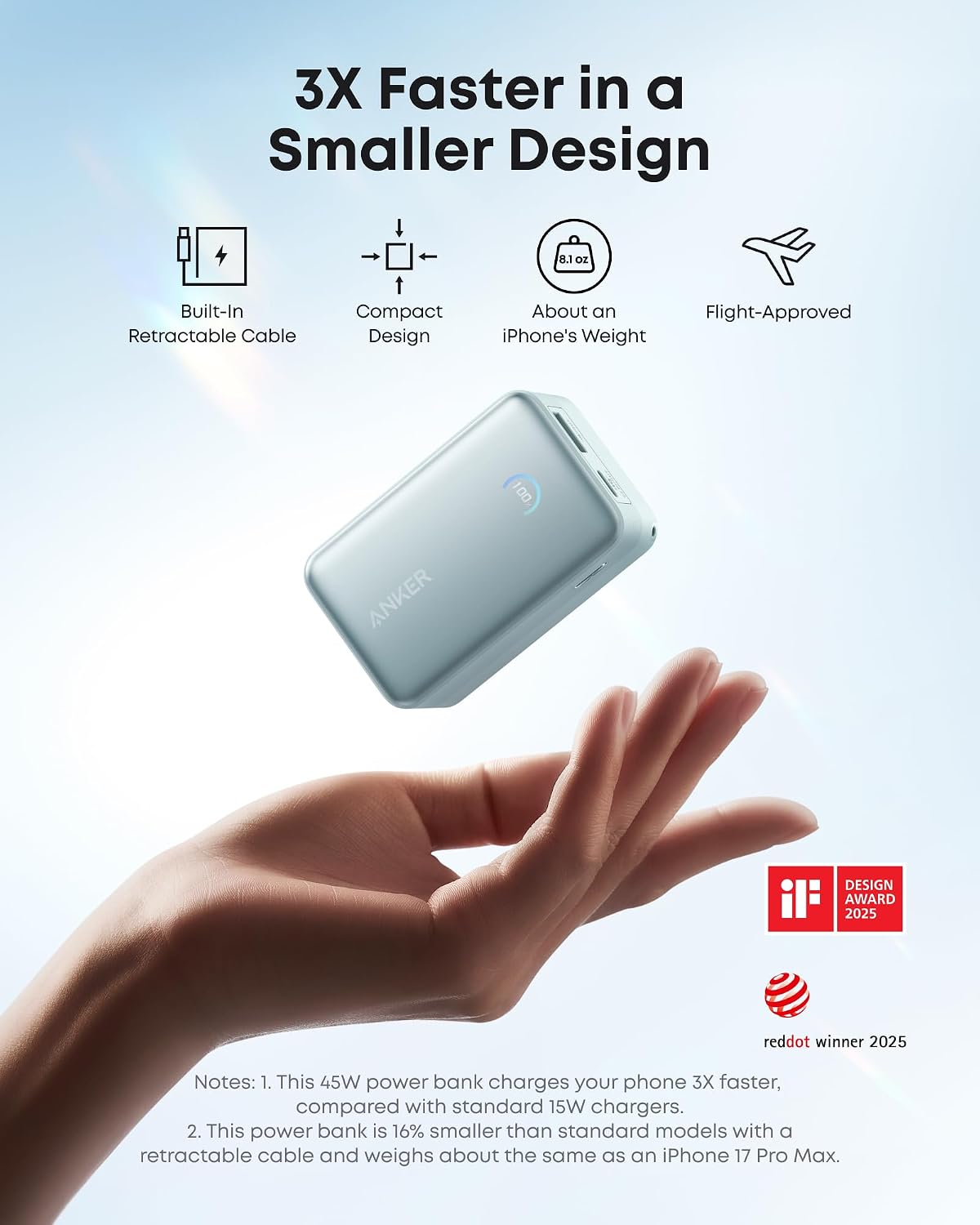 Anker Nano Power Bank, 45W 10,000mAh cargador portátil, paquete de...