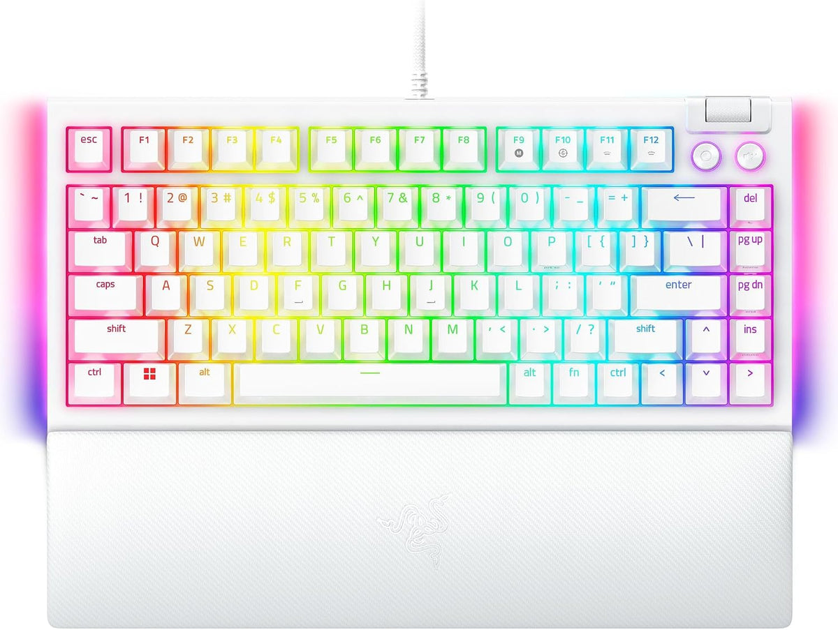 Razer BlackWidow V4 75% Teclado mecánico para juegos, táctil naranj...