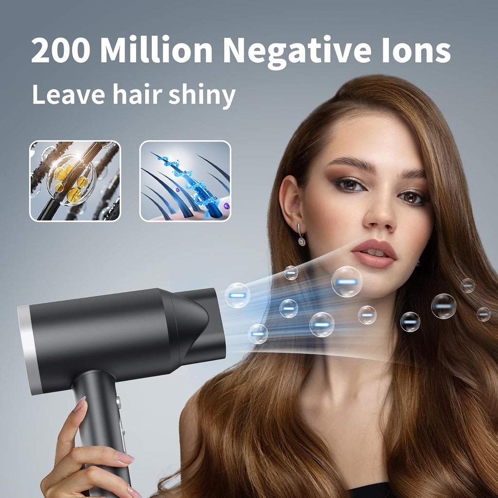 ANNE BETTY Secador de Cabello Iónico con Difusor, Secador de 1800W...