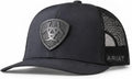 ARIAT Gorra con escudo de metal para hombre, Snapback, estructurado...
