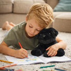 WEIGEDU Labrador Cachorro Perro Peluche Peluche Juguete, 7.9", Negr...