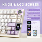 YUNZII AL80 75% Teclado mecánico inalámbrico de aluminio (Beige, Ga...