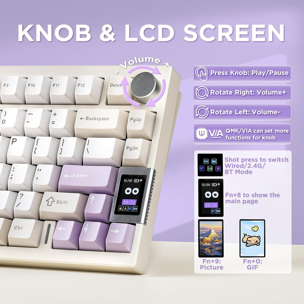 YUNZII AL80 Teclado mecánico inalámbrico, CNC de aluminio completo,...