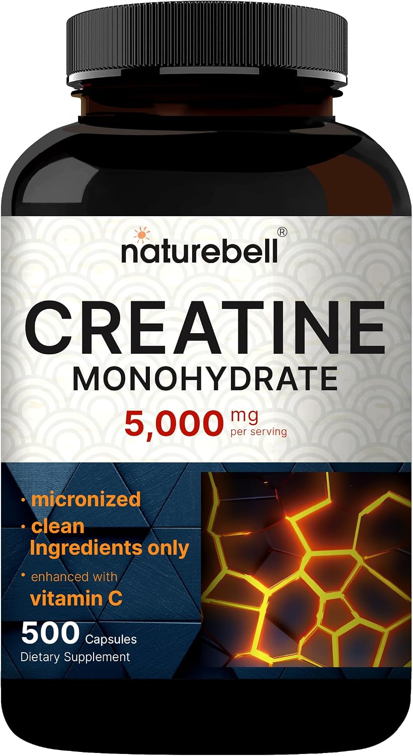 NatureBell Cápsulas de monohidrato de creatina de 5,000 mg por porc...