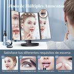 HUONUL Espejo de tocador con aumento 2X\/3X\/10X con luz, espejo de...
